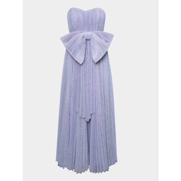 Hutch Cataline Strapless Bow-Front Pleated Tulle Gown Hot Pink Size XS/S NWT - Picture 8 of 14